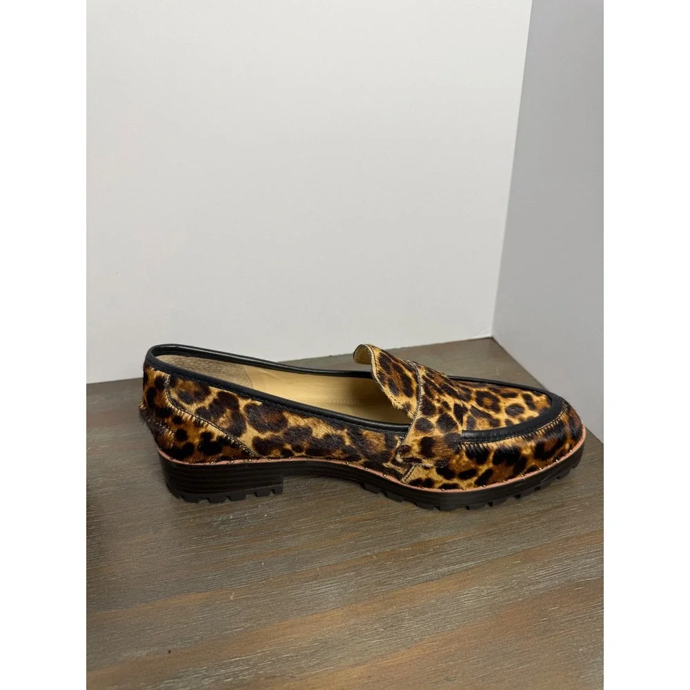 Vince Camuto‎ Leopard Calf Hair Lug Sole Loafers Size 7 New Statement